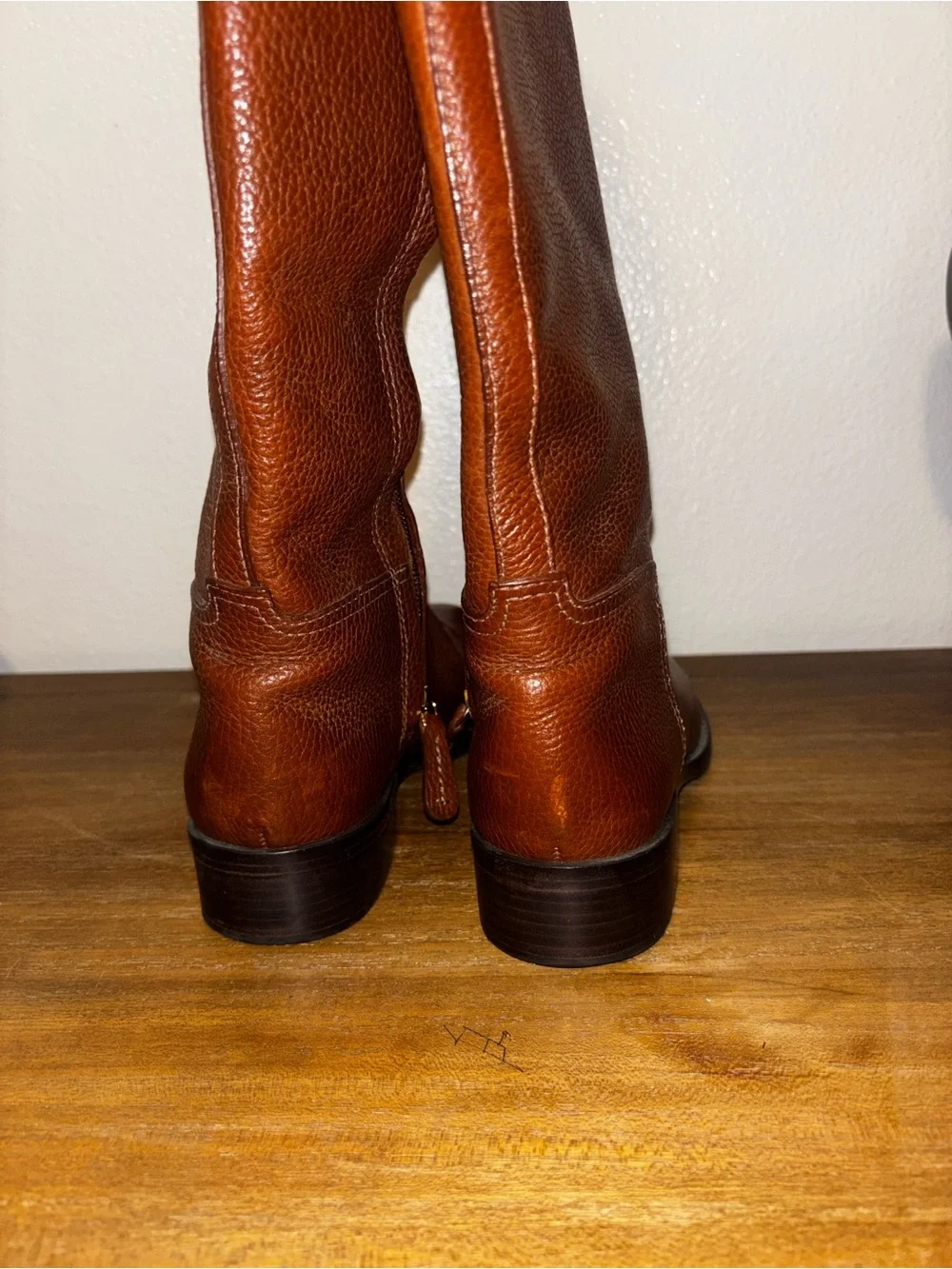 Tory Burch Junction Brown Pebbled Leather Tall Riding Boots Size 7.5 EUC! $498 - Picture 8 of 9